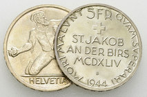 Schweiz, Lot von 2 AR 5 Franken 1944, St. Jakob 

Schweiz, Eidgenossenschaft. Lot von 2 (zwei) AR 5 Franken 1944, 500-Jahrfeier der Schlacht bei St....