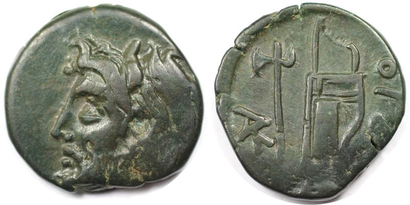 Griechische Münzen, BOSPORUS. Tetrahalk 310-300 v. Chr, Kopf des Flussgottes Bor...