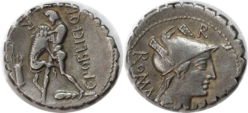 Römische Münzen, MÜNZEN DER RÖMISCHEN KAISERZEIT. C. Poblicius Q. f. AR Serrate ...