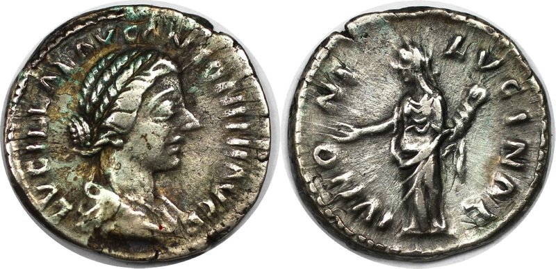 Römische Münzen, MÜNZEN DER RÖMISCHEN KAISERZEIT. Lucilla 162-167 n. Chr, AR-Den...