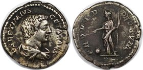 Römische Münzen, MÜNZEN DER RÖMISCHEN KAISERZEIT. Geta, 198-212 n. Chr, AR-Denar. Silber. 3.43 g. Sehr schön