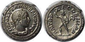 Römische Münzen, MÜNZEN DER RÖMISCHEN KAISERZEIT. Severus Alexander, 222 - 235 n. Chr., AR Denar (3.40 g. 20 mm) Stempelglanz