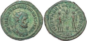 Römische Münzen, MÜNZEN DER RÖMISCHEN KAISERZEIT. Maximianus Herculius, 286-310 n.Chr, Antoninianus. Kopf des Kaisers / Kaiser und Jupiter. Z in cente...