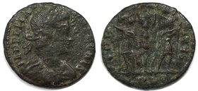 Römische Münzen, MÜNZEN DER RÖMISCHEN KAISERZEIT. Delmatius als Caesar 335-338 n. Chr. Follis (Lugdunum), 15 mm. Vs: FL DELMATI VS NOB CAES Rs: GLORIA...