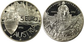 RDR – Habsburg – Österreich, REPUBLIK ÖSTERREICH. 1000 Jahre Österreich. Medaille "5 Euro" 1996, Kupfer-Nickel. Stempelglanz