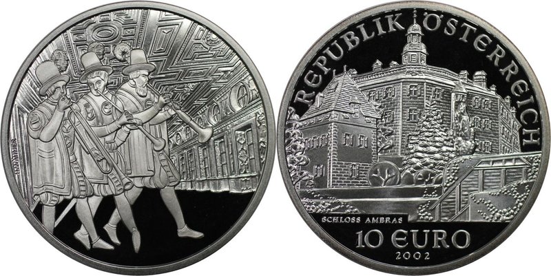 RDR – Habsburg – Österreich, REPUBLIK ÖSTERREICH. Schloss Ambras. 10 Euro 2002, ...