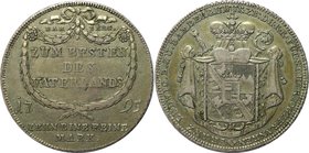 Altdeutsche Münzen und Medaillen, BAMBERG. Christoph Franz (1795-1801). Konventionstaler 1795, Vs: Gekronter Wappenschild auf Furstenmantel / Rs: Schr...