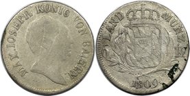Altdeutsche Münzen und Medaillen, BAYERN. 6 Kreuzer 1809, Silber. Schön - Sehr schön