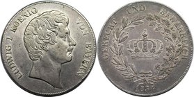 Altdeutsche Münzen und Medaillen, BAYERN / BAVARIA. Ludwig I. (1825-1848). Kronentaler 1834, Silber. AKS 76. Fast Vorzüglich.
