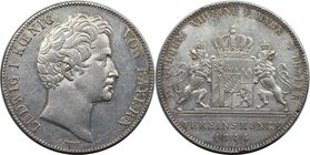 Altdeutsche Münzen und Medaillen, BAYERN / BAVARIA. Ludwig I. (1825-1848). Doppeltaler 1844, Silber. AKS 74. Vorzüglich. Saubere Felder.