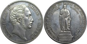 Altdeutsche Münzen und Medaillen, BAYERN / BAVARIA. Maximilian II. (1848-1864). Vereinsdoppeltaler 1849, Standbild von Roland de Latre, genannt Orland...