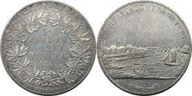 Altdeutsche Münzen und Medaillen, FRANKFURT - STADT. Stadtansicht. Doppeltaler, 3 1/2 Gulden 1841, Silber. AKS 3. Vorzüglich