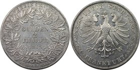 Altdeutsche Münzen und Medaillen, FRANKFURT - STADT. Doppeltaler, 3 1/2 Gulden 1843, Silber. AKS 2. Vorzüglich