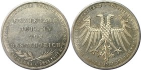 Altdeutsche Münzen und Medaillen, FRANKFURT-STADT. Erzherzog Johann von Osterreich. Doppelgulden 1848, Silber. Jaeger 46, Thun 135, AKS 39. Vorzüglich...