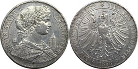 Altdeutsche Münzen und Medaillen, FRANKFURT - STADT. Vereinstaler 1858, Silber. AKS 7. Vorzüglich