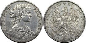 Altdeutsche Münzen und Medaillen, FRANKFURT - STADT. Vereinstaler 1860, Silber. AKS 8. Vorzüglich