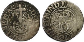 Altdeutsche Münzen und Medaillen, Minden-Bistum. Anton von Schaumburg (1587-1599). 1/24 Taler (Groschen) 1591, Schön