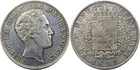 Altdeutsche Münzen und Medaillen, SACHSEN- ALBERTINE. Friedrich August II. (1836-1854). Taler 1837, Silber. AKS 97. Sehr schön+