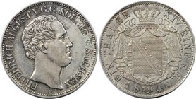 Altdeutsche Münzen und Medaillen, SACHSEN- ALBERTINE. Friedrich August II. (1836-1854). Taler 1848 F, Silber. AKS 99. Vorzüglich+