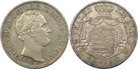 Altdeutsche Münzen und Medaillen, SACHSEN- ALBERTINE. Friedrich August II. (1836-1854). Taler 1852 F, Silber. AKS 191. Vorzüglich+