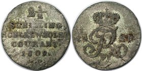 Altdeutsche Münzen und Medaillen, SCHLESWIG - HOLSTEIN. Frederik VI. 2-1/2 Schilling 1809, Silber. KM 150. Sehr schön