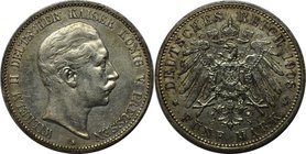 Deutsche Münzen und Medaillen ab 1871, REICHSSILBERMÜNZEN, Preußen, Wilhelm II. (1888-1918). 5 Mark 1908 A, Silber. Jaeger 104. Sehr schön