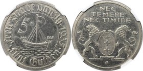 Deutsche Münzen und Medaillen ab 1871, DEUTSCHE NEBENGEBIETE. Danzig, Freie Stadt. 5 Gulden 1935, Silber. KM 158. NGC AU-55