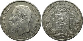 Europäische Münzen und Medaillen, Belgien / Belgium. Leopold II. 5 Francs 1870, Silber. KM 24. Sehr Schön