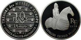 Europäische Münzen und Medaillen, Frankreich / France. Selbstbildnis von Vincent von Gogh. 10 Francs - 1 1/2 Euro 1996, Silber. KM 1147. Polierte Plat...