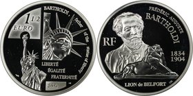 Europäische Münzen und Medaillen, Frankreich / France. 100. Todestag von Frederic Auguste Bartholdi. 1 1/2 Euro 2004, Silber. KM 1386. Proof