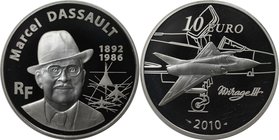 Europäische Münzen und Medaillen, Frankreich / France. Marcel Dassault. 10 Euro 2010, Silber. KM 1691. Proof