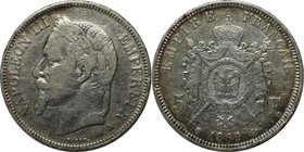 Europäische Münzen und Medaillen, Frankreich / France. Napoleon III. 5 Francs 1869, Silber. KM 799. Sehr Schön
