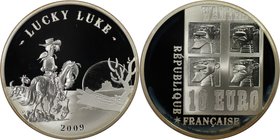 Europäische Münzen und Medaillen, Frankreich / France. Lucky Luke. 10 Euro 2009, Silber. KM 1629. Proof