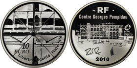 Europäische Münzen und Medaillen, Frankreich / France. Monnaie de Paris, Centre Pompidou. 10 Euro 2010, Silber. KM 1686. Proof