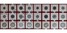 Europäische Münzen und Medaillen, Frankreich / France, Lots und Sammlungen. France-Etat-F. 1х10 Centimes 1943, 1х10 Centimes 1942, 1х10 Centimes 1943,...