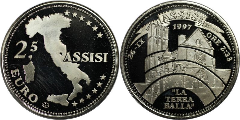 Europäische Münzen und Medaillen, Italien / Italy. Assisi. "LA TERRA BALLA" Meda...