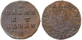 Europäische Münzen und Medaillen, Italien / Italy, Venedig. Francesco Morosini (1688-1694). Gazzetta zu 2 Soldi ND. DALMA / ET / ALBAN // SAN MARC VEN...