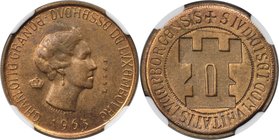 Europäische Münzen und Medaillen, Luxemburg / Luxembourg. 1000-jähriges Bestehen Luxemburgs. 20 Francs 1963, ESSAI. COPPER. NGC MS-64 RB
