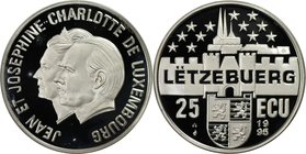 Europäische Münzen und Medaillen, Luxemburg / Luxembourg. Fürstenpaar Jean e. Joseph & Charlotte. 25 Ecu 1995, Silber. Polierte Platte