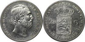 Europäische Münzen und Medaillen, Niederlande / Netherlands. Wilhelm III. (1849-1890). 2-1/2 Gulden 1855, Silber. KM 82. Vorzüglich