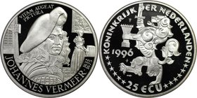 Europäische Münzen und Medaillen, Niederlande / Netherlands. Johannes Vermeer (1632-1675). 25 Ecu 1996, Silber. Polierte Platte