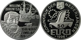 Europäische Münzen und Medaillen, Niederlande / Netherlands. 500 Jahre Barentsz Überwinterung in Nova Zembla. Medaille "50 Euro" 1996, Silber. KM X# 1...