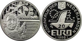 Europäische Münzen und Medaillen, Niederlande / Netherlands. Maarten Harpertsz Tromp (1598-1653). Medaille "20 Euro" 1998, Silber. Polierte Platte