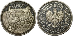 Europäische Münzen und Medaillen, Polen / Poland. Weltausstellung in Sevilla. 200000 Zlotych 1992, Silber. 1 OZ. KM Y#231. Polierte Platte