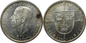 Europäische Münzen und Medaillen, Schweden / Sweden. 500 Jahre Reichstag. 5 Kronor 1935, Silber. KM 806. Stempelglanz
