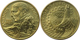 Europäische Münzen und Medaillen, Schweden / Sweden. Anders Zorn (1860-1920). Medaille "5 Euro" 1998, Bronze. Vorzüglich