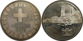 Europäische Münzen und Medaillen, Schweiz / Switzerland. Zürich. Silbertaler 1971, Polierte Platte