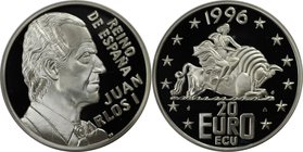 Europäische Münzen und Medaillen, Spanien / Spain. Juan Carlos I. 20 Euro / Ecu 1996, Silber. Polierte Platte