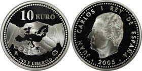 Europäische Münzen und Medaillen, Spanien / Spain. 60 Jahre Kriegsende. 10 Euro 2005, Silber. KM 1065. Polierte Platte
