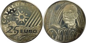 Europäische Münzen und Medaillen, Spanien / Spain. Katalonien CATALUNYA. Lluis Muncunill, 1884-1931. Medaille "25 Euro" 1998, Silber. Vorzüglich-stemp...